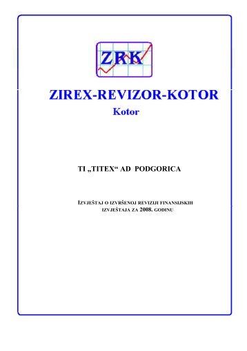 Revizorski izvjeÅ¡taj 2008 (pdf) - Montenegro berza