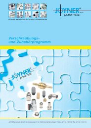 Verschraubungs- und Zubehörprogramm - JOYNER pneumatic GmbH