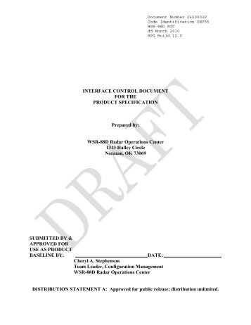 Baseline Spec Template - NEXRAD Radar Operations Center - NOAA