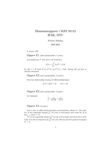 Eksamensopgaver i MAT 91112 IFAK, DTU - Sider flyttet fra DTU