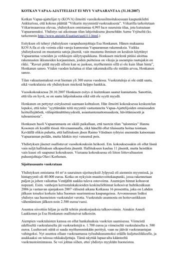 KOTKAN VAPAA-AJATTELIJAT EI MYY VAPAARANTAA (31.10 ...