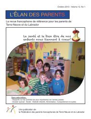 l'Ã©lan des parents - Portail des francophones de Terre-Neuve-et ...