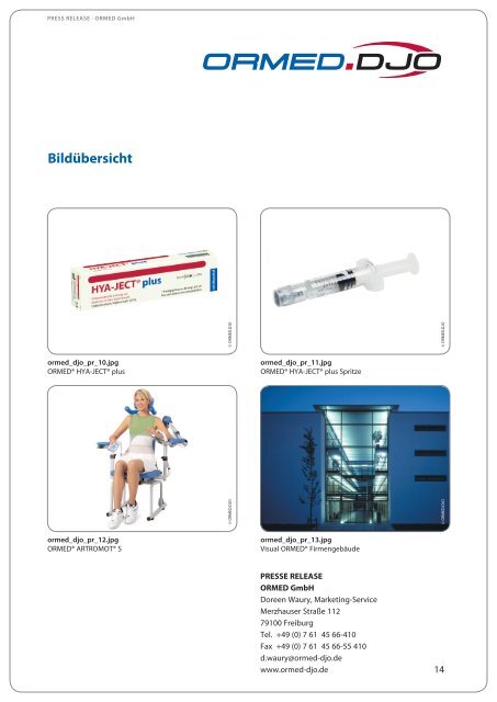 Pressemappe zum DKOU, Oktober 2009 - DJO Global