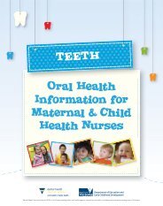 Oral Health Information for Maternal and Child Health Nurses