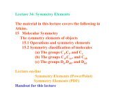 Lecture 34: Symmetry Elements The material in this lecture ... - Cobalt