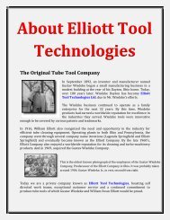About Elliott Tool Technologies