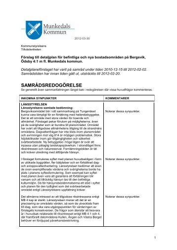 SamrÃ¥dsredogÃ¶relse Bergsvik.pdf - Munkedals kommun
