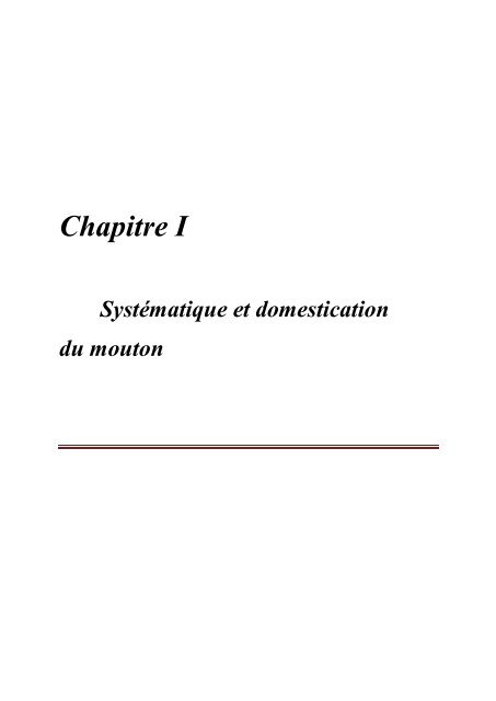 ThÃ¨me Etude des caractÃ©ristiques morphologiques de la race ovine ...