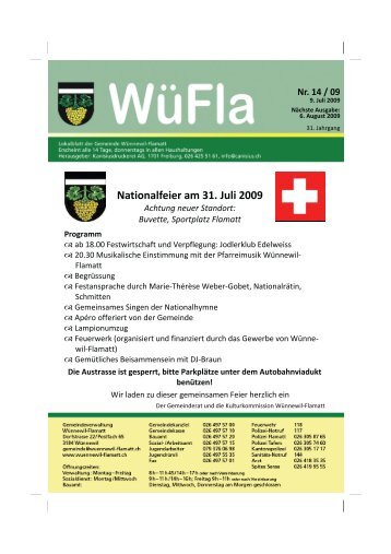 Nationalfeier am 31. Juli 2009 - Gemeinde WÃ¼nnewil-Flamatt