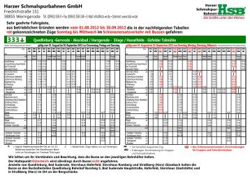 Quedlinburg -Gernrode - Alexisbad ... - Harzer Schmalspurbahnen