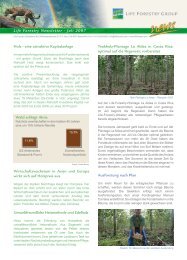 Life Forestry Newsletter - Juli 2007