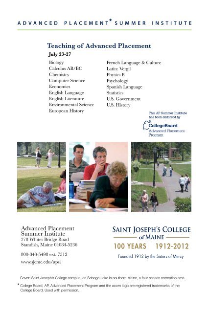 Training Courses for AP Instructors - Saint Joseph's College of Maine