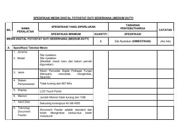 Fail Spesifikasi - Sistem Tender Dokumen dan Sebutharga