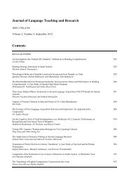 Journal of Language Teaching and Research - Academy Publisher