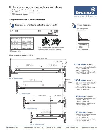 Full-extension, concealed drawer slides - Ferrari America