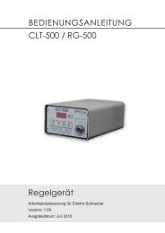 Regelgerät BEDIENUNGSANLEITUNG CLT-500 / RG ... - HS-Technik