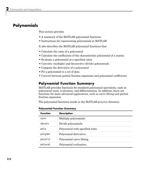 MATLAB Mathematics - SERC - Index of