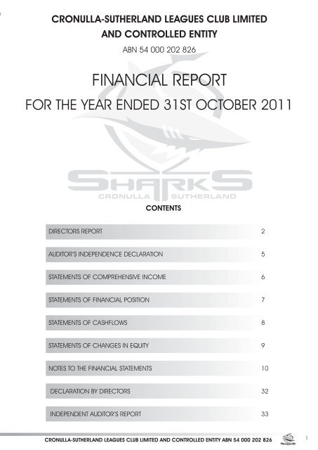 Financial Report Yr Ending 3.. - SHARKIES | Cronulla Sutherland ...