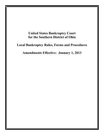 Local Bankruptcy Rules - Southern District of Ohio