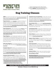 Dog Training Schedule.indd - Peninsula Humane Society