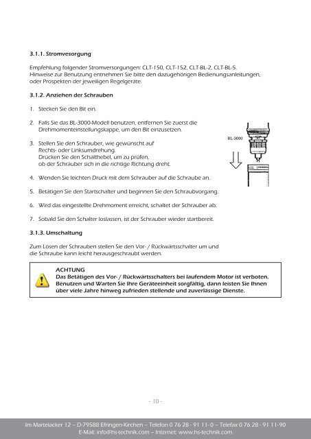 Download Bedienungsanleitung (PDF) - HS-Technik