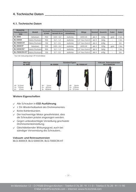 Download Bedienungsanleitung (PDF) - HS-Technik