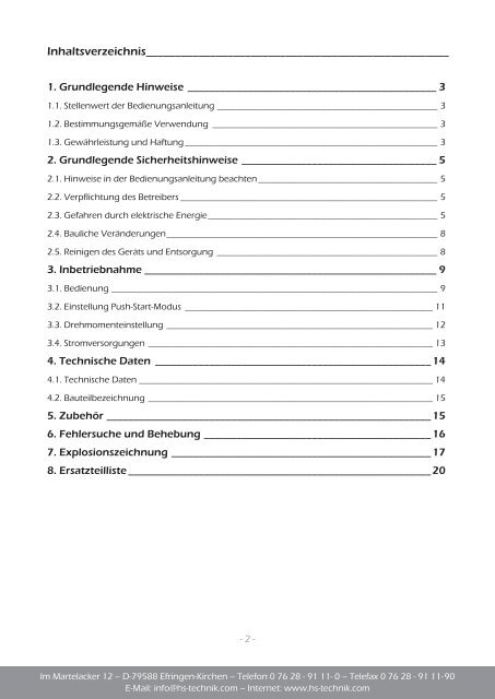 Download Bedienungsanleitung (PDF) - HS-Technik