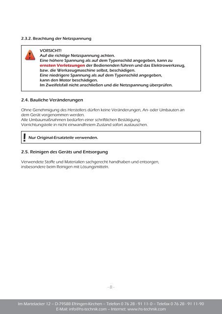 Download Bedienungsanleitung (PDF) - HS-Technik