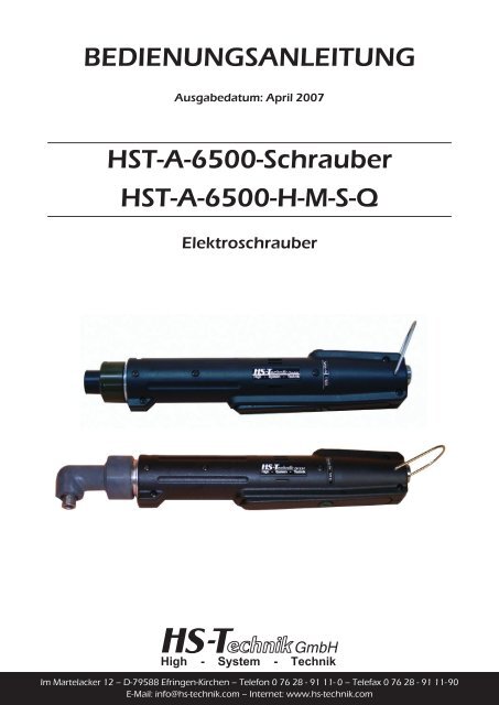 HST-A-6500-Schrauber HST-A-6500-H-M-S-Q - HS-Technik