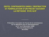 defis, contraintes dans l'instructon et formulation d'un projet suivant ...