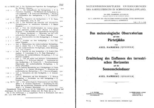 Das meteorologische Observatorium auf dem ... - Axel Hamberg