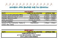 general duty roster for the rallies - Hallam Valley Pony Club