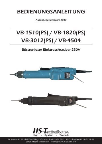 Download Bedienungsanleitung (PDF) - HS-Technik