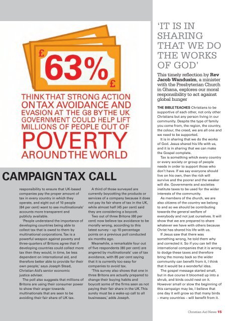 CHRISTIAN AID NEWS