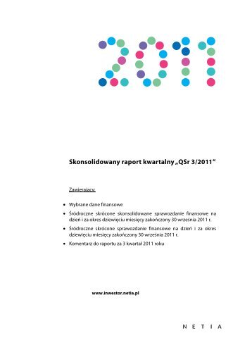 Skonsolidowany raport kwartalny.pdf - Netia SA