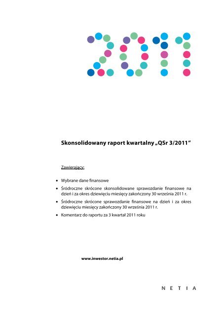 Skonsolidowany raport kwartalny.pdf - Netia SA