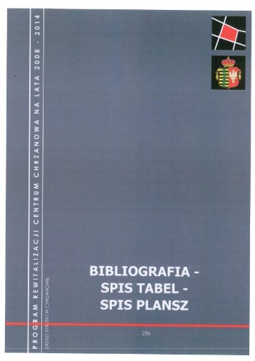 BIBLIOGRAFIA - SPIS TABEL - SPIS PLANSZ SPIS ... - ChrzanÃ³w