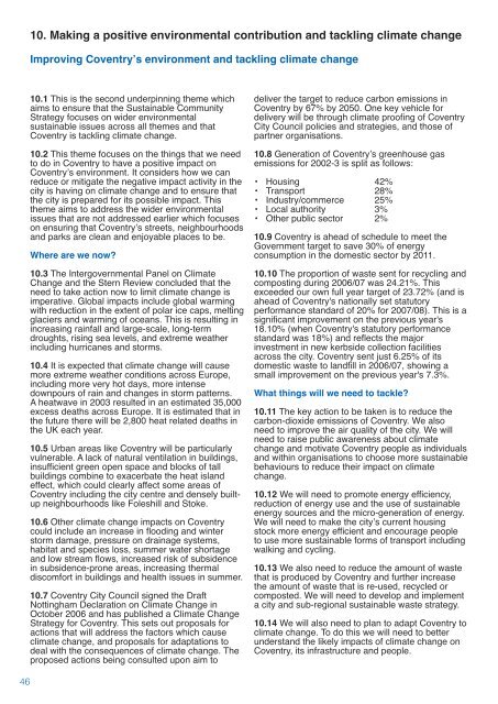 Sustainable Community Strategy - Coventry Partnership