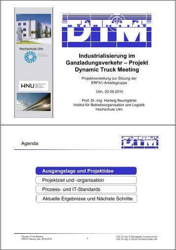 Projekt Dynamic Truck Meeting - Hochschule Ulm