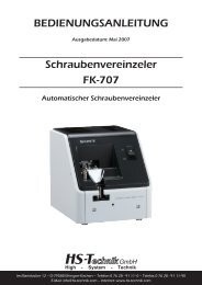 Schraubenvereinzeler FK-707 ... - HS-Technik