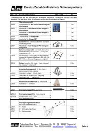 Ersatz-/ZubehÃ¶r-Preisliste Scherenpodeste - Kleu