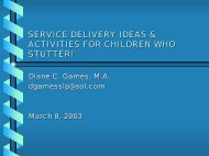 service delivery ideas & activities for children who stutter!