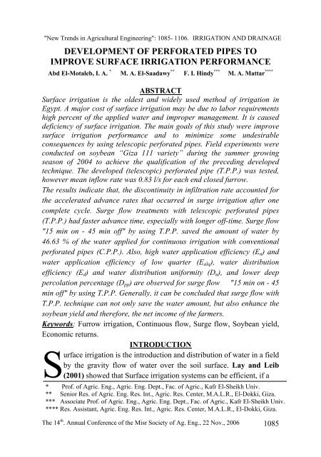 Full Text - Misr Journal Of Agricultural Engineering (MJAE)