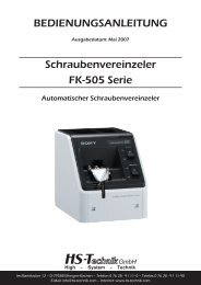 Schraubenvereinzeler FK-505 Serie ... - HS-Technik
