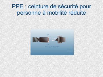 PPE : ceinture de sÃ©curitÃ© pour personne Ã  mobilitÃ© rÃ©duite