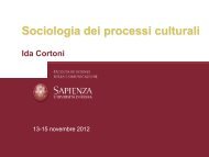 Sociologia dei processi culturali - Dipartimento di Comunicazione e ...