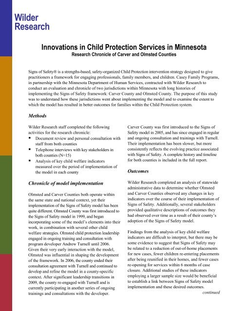 Innovations in Child Protection Services in Minnesota - Research ...