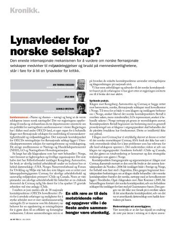 Lynavleder for norske selskap? - Fellesforbundet