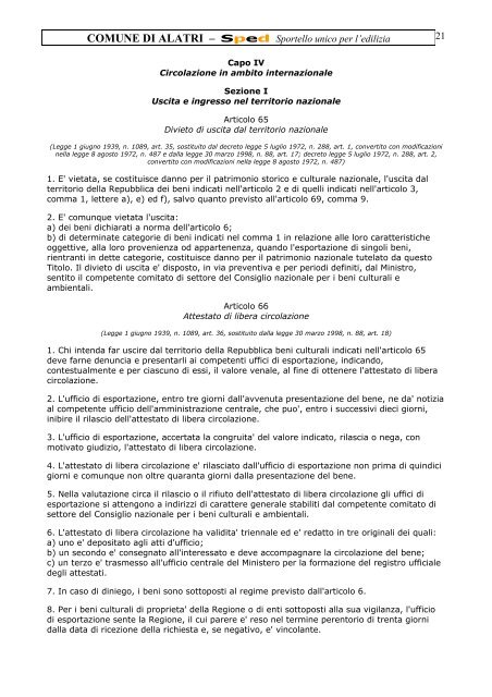 Decreto Legislativo 29 ottobre 1999, n.490 - Comune di Alatri