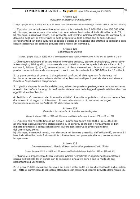 Decreto Legislativo 29 ottobre 1999, n.490 - Comune di Alatri
